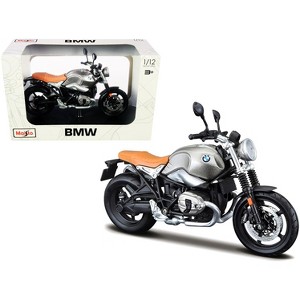 BMW R nineT Scrambler Meatllic Gray with Plastic Display Stand 1/12 Diecast Motorcycle Model by Maisto - 1 of 3