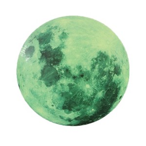 AFG33003 Home Decoration Luminous Stars Moon PVC Stickers, Specification:Green Moon 12cm - 1 of 4
