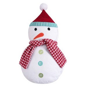 Holly Jolly Figural Snowman Pillow - Levtex Home - 1 of 4