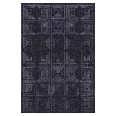 2'2"x4' Geometric Woven Accent Rugs Black - Weave & Wander