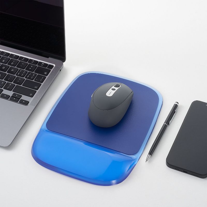 Staples Gel Mouse Pad/Wrist Rest Combo Blue Crystal (18259) ST61807, 4 of 5