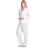 Casual Nights Women's Long Sleeve Floral Lace Trim Pajama Set - 2 of 4