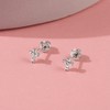Girls' Delicate CZ Cross Screw Back Sterling Silver Earrings - In Season Jewelry - 4 of 4