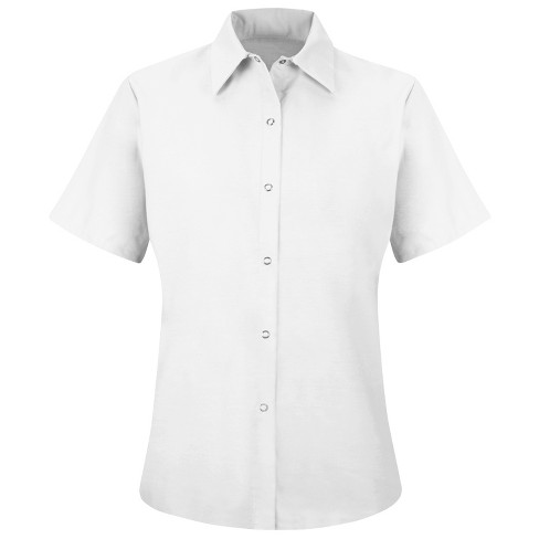 Red Kap Women's Short Sleeve Specialized Pocketless Work Shirt, White ...