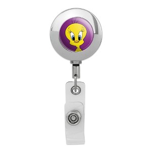 Looney Tunes Tweety Bird Metal Chrome Badge ID Card Holder Clip - 1 of 3