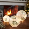 LED Frosted Silver Pinecone Orb (Set of 3) - 2 of 3