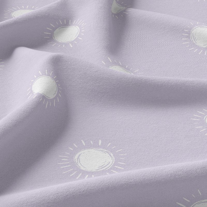 Sweet Jojo Designs Girl Kids Twin Sheet Set Boho Sun Purple and White 3pc, 5 of 6