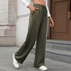Coolmee Women's Wide Leg Pants Flowy Casual Pants Straight Leg Elastic Waisted Stretch Palazzo Pants - 4 of 4