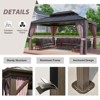 EAGLE PEAK Aluminum Frame with Steel Double Roof Hardtop Gazebo, Brown - 4 of 4