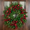 Northlight Pine with Ornaments and Berries Artificial Christmas Wreath - 24" - Unlit - 3 of 4