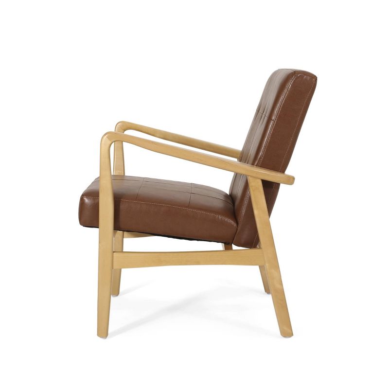 Marcola Mid Century Modern Upholstered Wood Framed Club Chair - Christopher Knight Home, 5 of 14