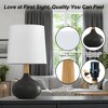 Maxax 14'' Ceramic And Wood Modern Table Lamp Set For Bedroom - 4 of 4