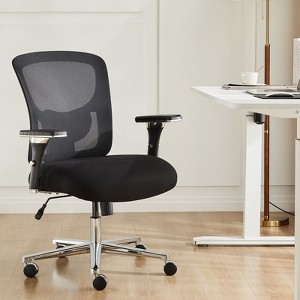 Wooakway Mesh Home Office Desk Chair with Adjustable Height Lumbar Support 360¡ãSwivel Arm - 1 of 4