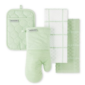 KitchenAid Onion Quilt Kitchen Towel, Oven Mitt & Potholder 4-Pack Set - 1 of 3