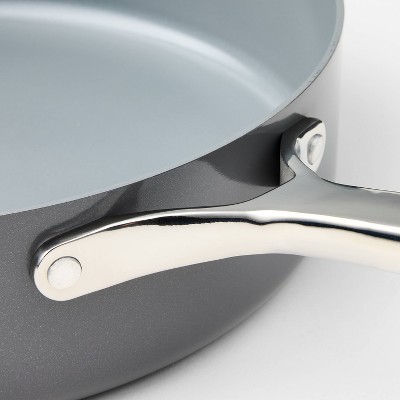 5qt Nonstick Ceramic Coated Aluminum Saute Pan Dark Gray - Figmint™