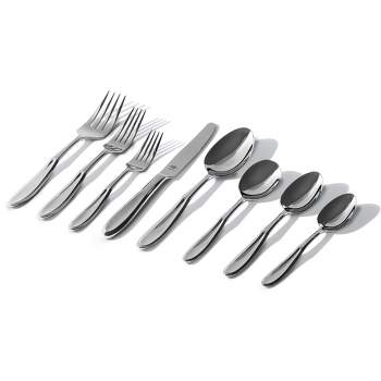 TABLE 12 Flatware Set 26 Pc Microwave and Dishwasher Safe, Silver 