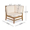 GDFStudio Abena Outdoor Acacia Wood 6 Seater Sectional Sofa and Club Chair Chat Set with Cushions - 4 of 4