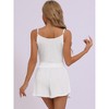 cheibear Women's Soft Round Neck Spaghetti Strap Top and Shorts Loungewear Pajama Set - 3 of 4