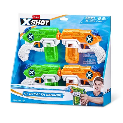 XSHOT Water Stealth Soaker 4pk Water Blasters by ZURU