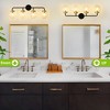 POWLIG 30.71-in 4-Light Black&Gold Bathroom Light Fixtures Over Mirror Vanity Lighting with Clear Glass Globe Shades - 3 of 4