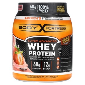 Body Fortress Super Advanced Whey Protein, Strawberry , 1.78 lb (810 g) - 1 of 2