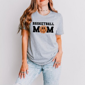 Simply Sage Market Women's Basketball Mom Smiley Face Short Sleeve Graphic Tee - 1 of 3