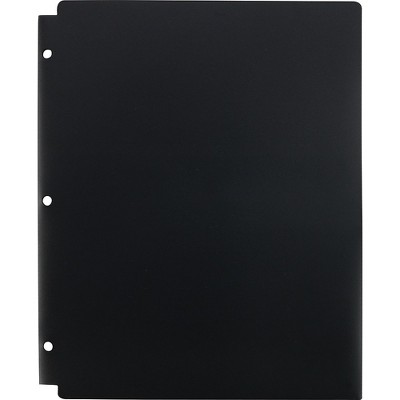 Staples 2 Pocket Folder Snap In 3-Hole Punched Black 962240