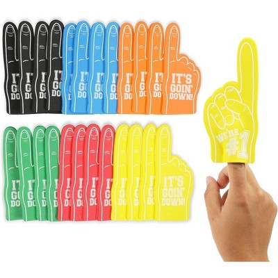 Okuna Outpost 24 Pack Mini Foam Fingers for Sports Events, It's Going Down, We’re 1, 5.5 in