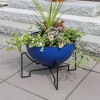 ACHLA Designs 20" Wide Planter Bowl Galvanized Steel with Black Wrought Iron Jane Plant Stand French Blue: Outdoor Durable, Weather-Resistant - 3 of 4