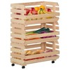 vidaXL Vegetable Trolley 22.4 in.x11.8 in.x31.5 in. Solid Wood Pine - 2 of 4