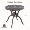 Tangkula 31.5" Cast Aluminum Table Round Dining Table w/ 2" Umbrella Hole Patio - 3 of 3