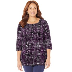 Catherines Women's Plus Size Easy Fit Squareneck Tunic - 1 of 4