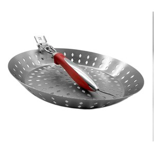 Revelry Stainless Steel Cooking Skillet Silver: Durable 7.32" High, Wood Handle, Easy Clean Grill Cookware - 1 of 4