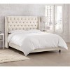 Arlette Nail Button Tufted Wingback Bed in Linen - Skyline Furniture - image 2 of 4