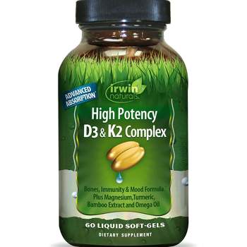 Irwin Naturals Dietary Supplements High Potency D3 & K2 Complex Softgel 60ct