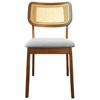 Sevobal Dining Chairs Mid-Century Modern Dining Chairs Set of 2 with Rattan Backrest for Kitchen Living Room, Brown, 18.3"*32.3"*21.5" - 3 of 4