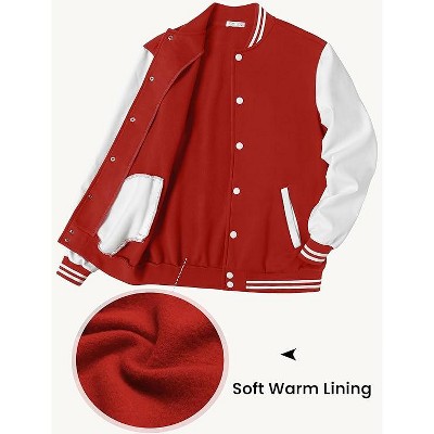 COOFANDY Mens Fashion Varsity Jackets Leather Sleeve Slim Fit College Baseball Letterman Bomber Coat Black M — фото 3