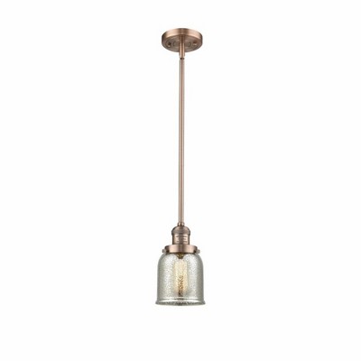 Bell - 1 Light Stem Hung Mini Pendant In Industrial Style-10 Inches Tall and 5 Inches Wide