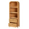 bali & pari 67.7" Curacao Rattan 2 Drawer Bookcase Light honey: Plywood Frame, 3-Tier, No Assembly Required - 3 of 4