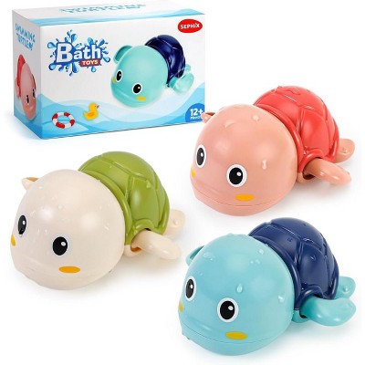 3-Pack Wind-Up Turtle Bath Toys, Swimming Pool Play Set for Toddlers Ages 1-4