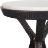 Uttermost Tilton Accent Table-Geometric Bronze Base with Chiseled Texture and White Marble Top - 4 of 4