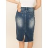 Women's Denim Midi Skirt - Mikarose - 2 of 3
