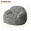 Faux Fur Bean Bag Chair with Armrest, Plush High-Density Foam Lazy Sofa for Kids & Adults, Perfect for Gaming, Reading & Living Room - 2 of 4