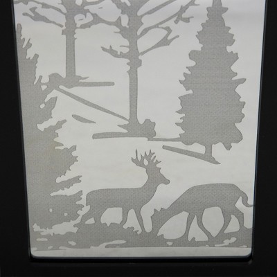 Northlight LED Lighted Deer and Winter Trees Christmas Lantern - 11"