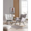 Teddy Fabric Tufted Upholstered Rocking Chair for Nursery Bedroom - 2 of 4