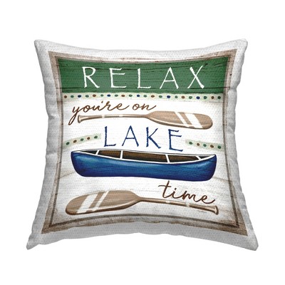 Stupell Industries Rustic Pattern Lake Time, 18 x 18