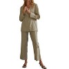 Women's Linen Blend Blazer Jacket - CRESCENT - 3 of 3