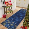 Christmas Snowflake Area Rug with Non-Slip Backing, Machine Washable Low Pile Carpet for Living Room and Bedroom Holiday Decor - 2 of 4
