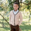 Hope & Henry Boys'  Tipped Cardigan with Elbow Patches, Kids - 2 of 3