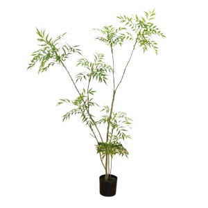 5.9FT Artificial Mahonia Fortunei Tree, Artificial Fake Plants With Planter, Faux Floor Plants For Home Office Living Room Decoratio - 1 of 4